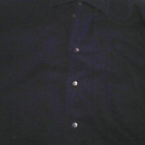 Croft & Barrow Navy Cotton L/S Dress Shirt, 16 Neck, 32/33 Sleeve Button Front